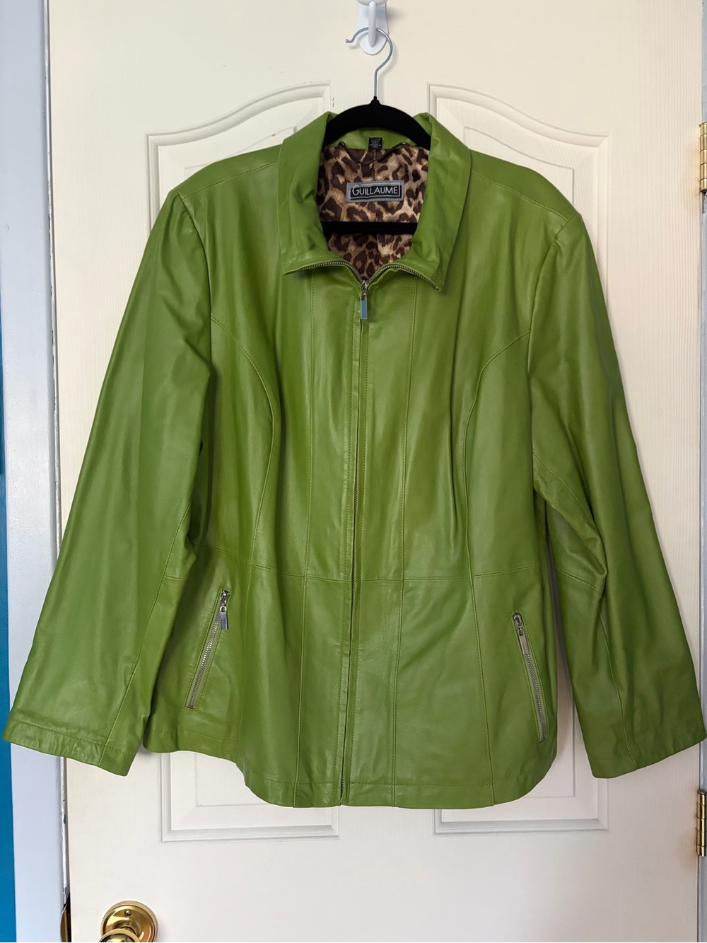 Plus Size Guillaume Green Apple Leather Jacket